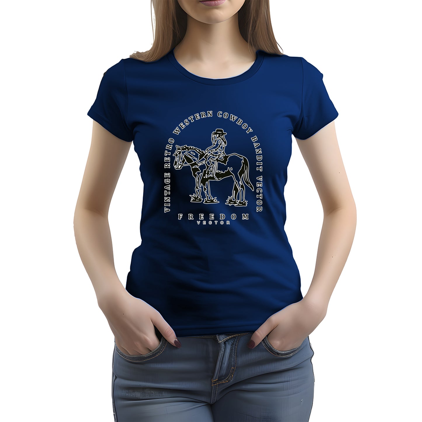 CAMISETA FEMININA VINTAGE WESTERN RETRO