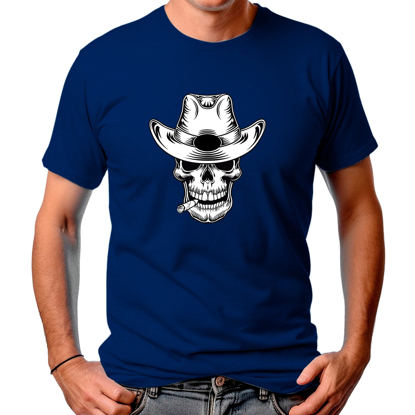 CAMISETA MASCULINA SMOKING SKULL
