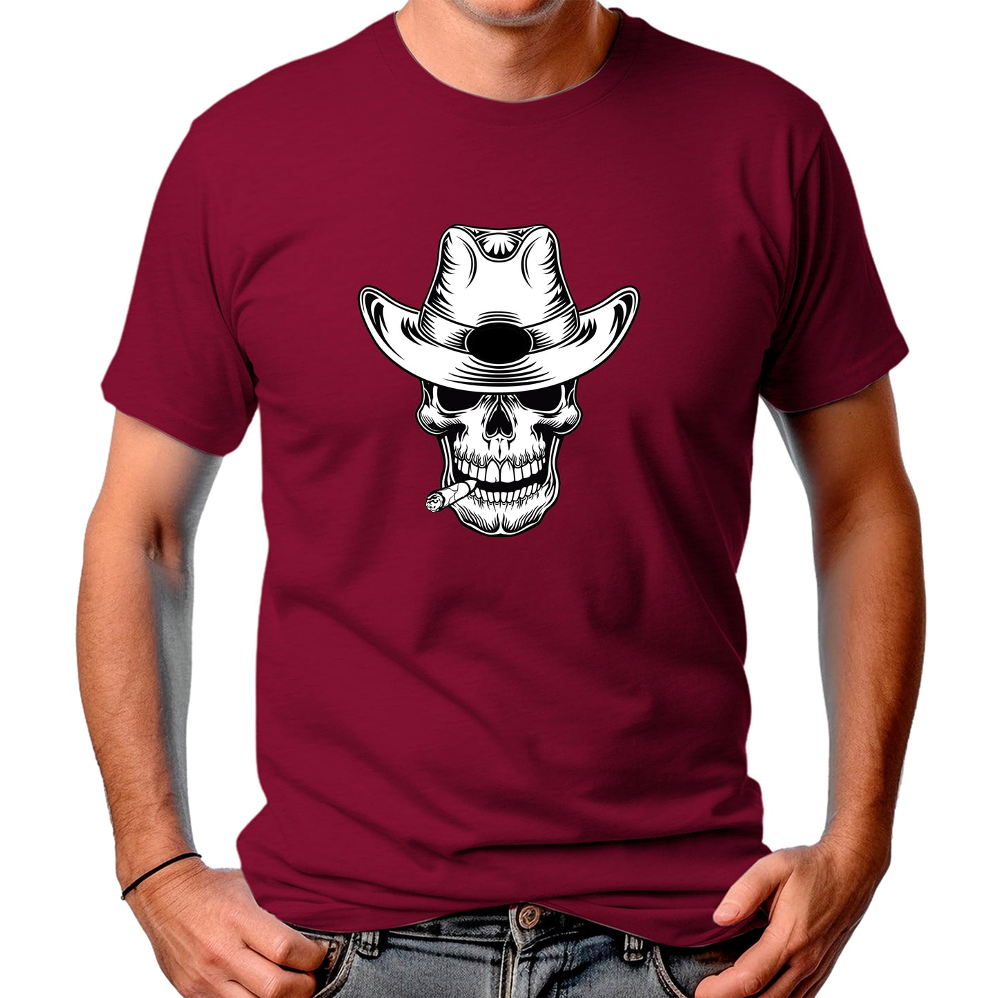 CAMISETA MASCULINA SMOKING SKULL