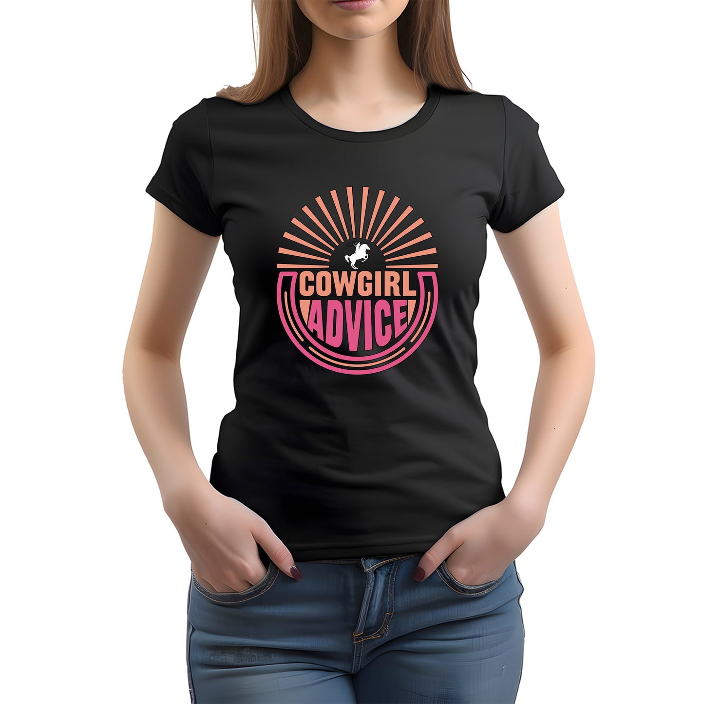 CAMISETA FEMININA COWGIRL ADVICE