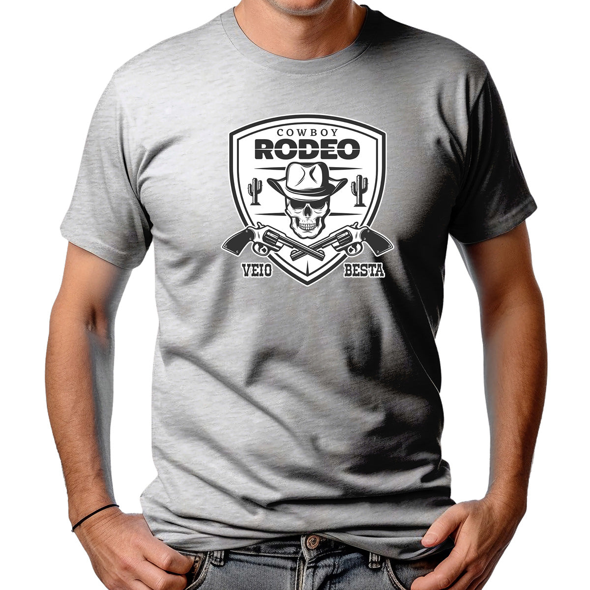 CAMISETA MASCULINA CAVEIRA DESERT RODEIO