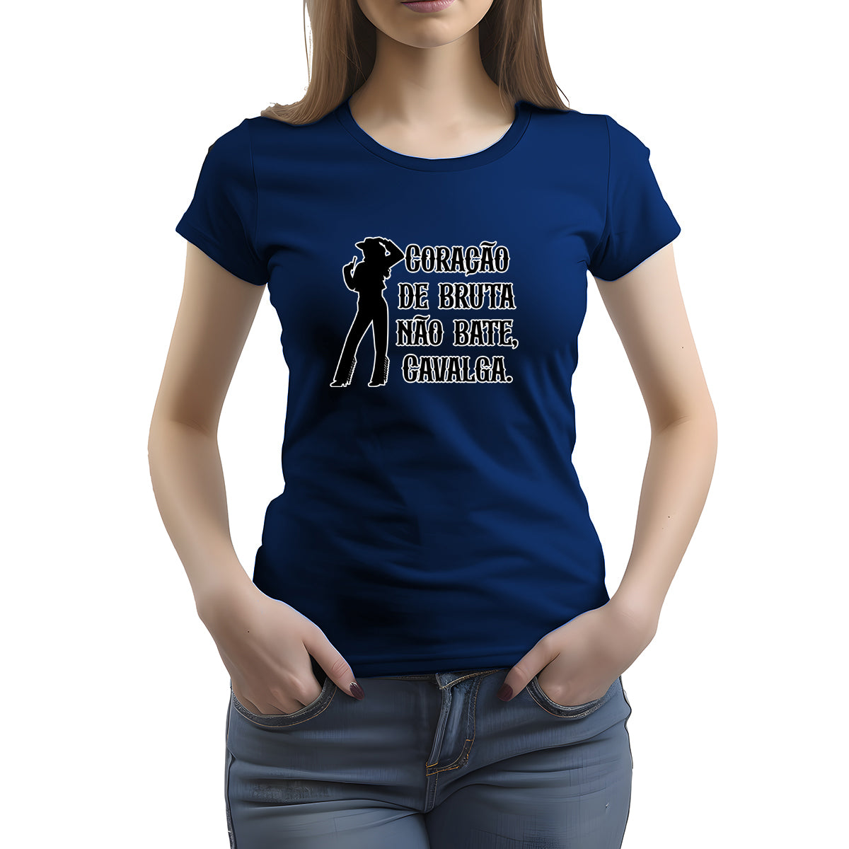 CAMISETA FEMININA NÃO BATE CAVALGA