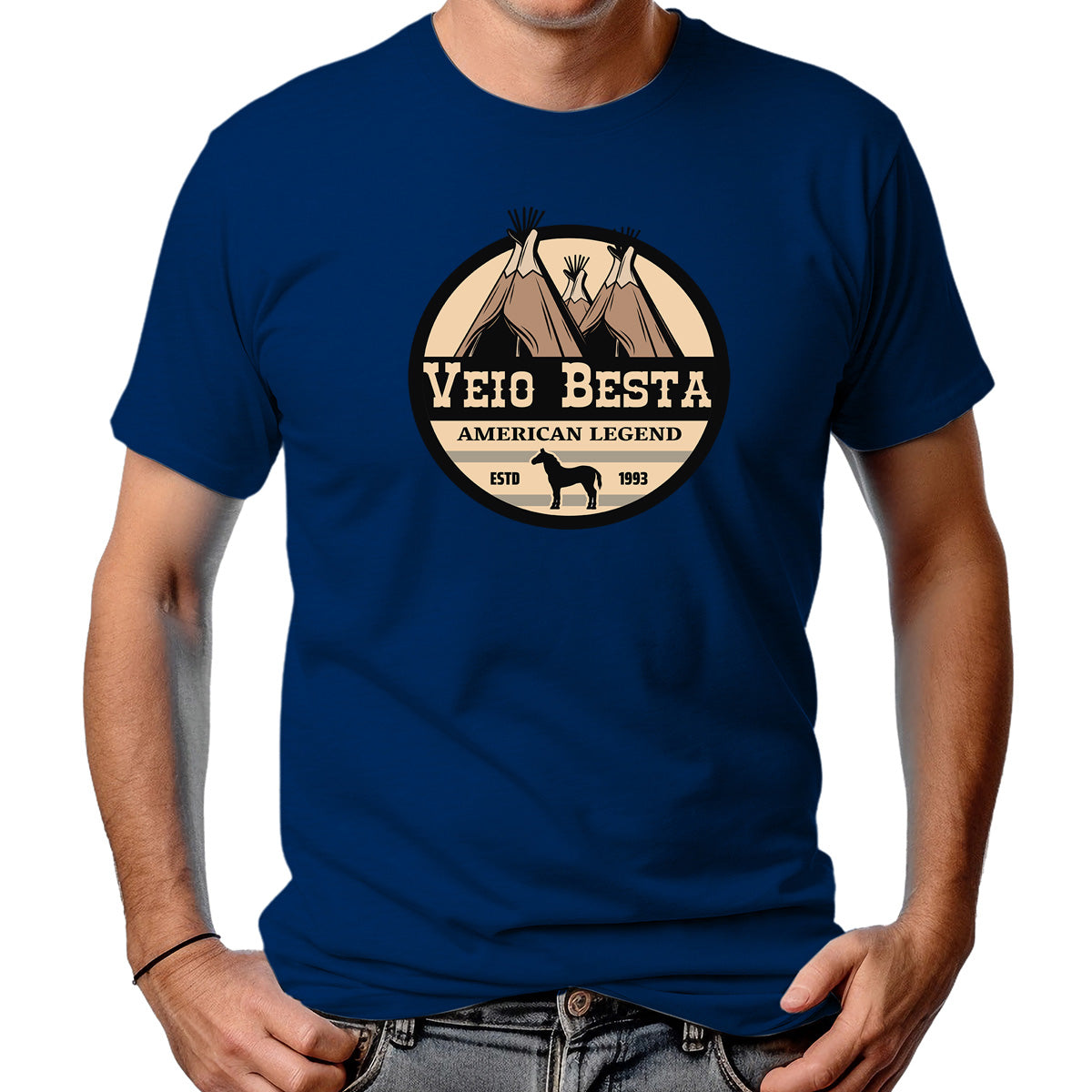 CAMISETA MASCULINA VEIO BESTA AMERICAN