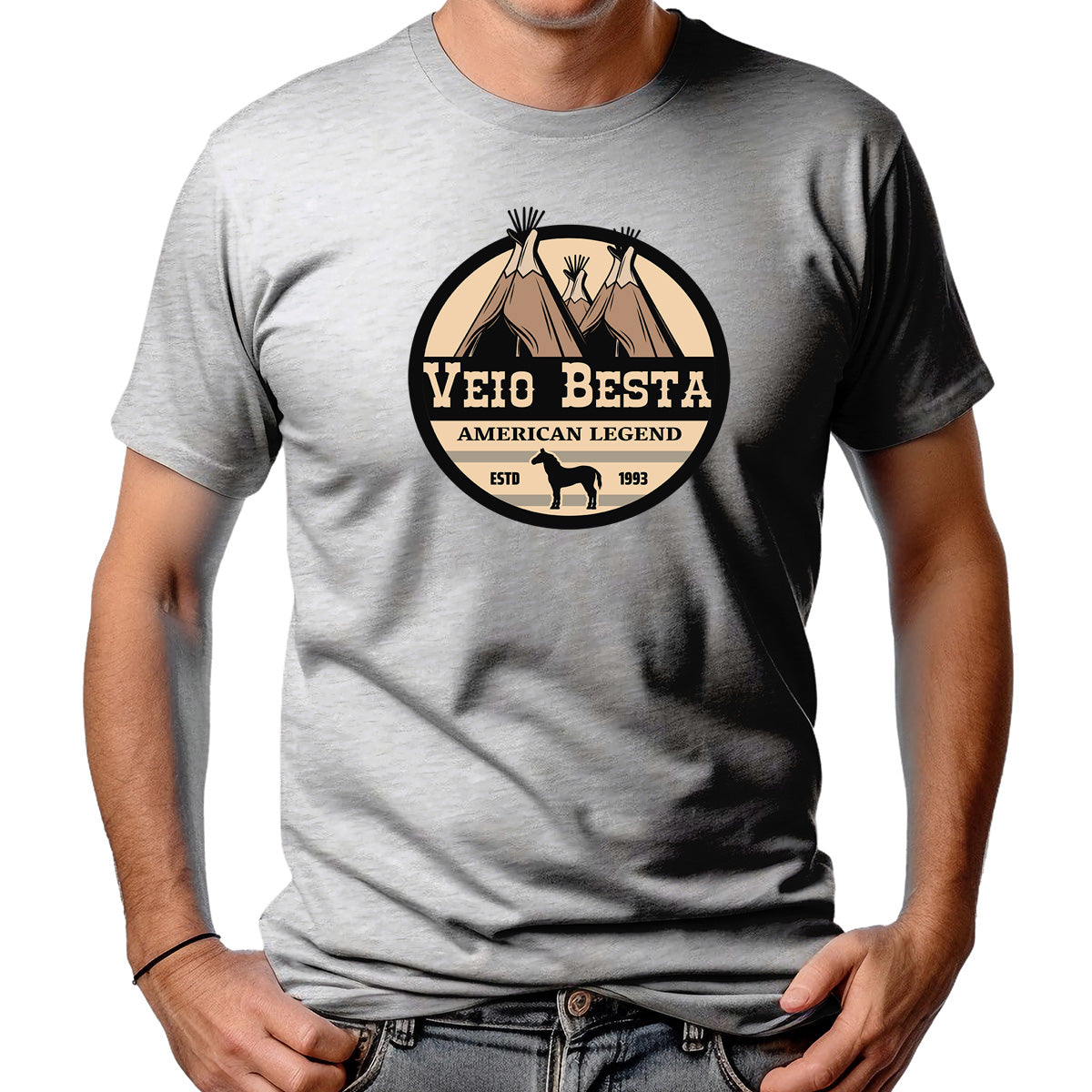 CAMISETA MASCULINA VEIO BESTA AMERICAN