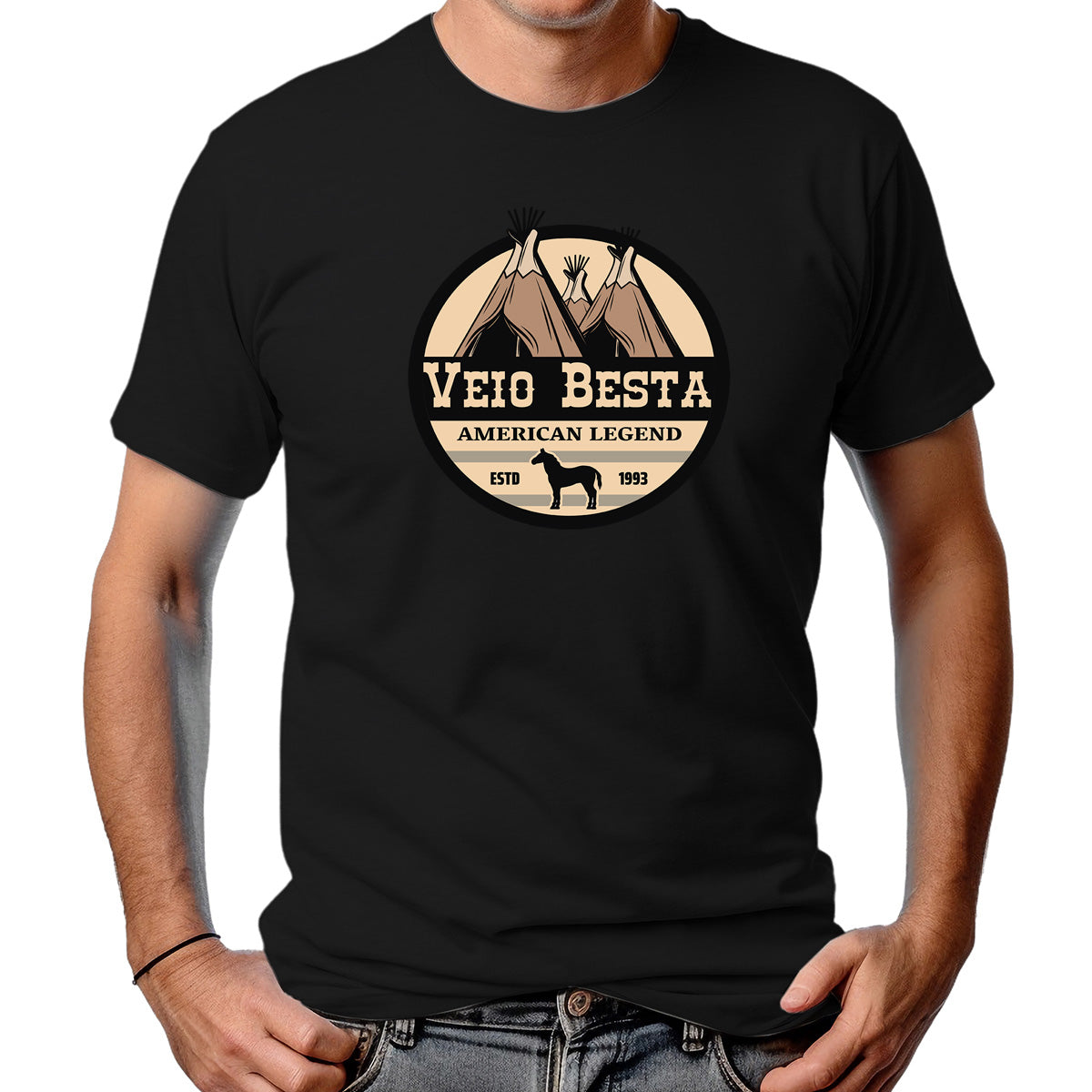 CAMISETA MASCULINA VEIO BESTA AMERICAN