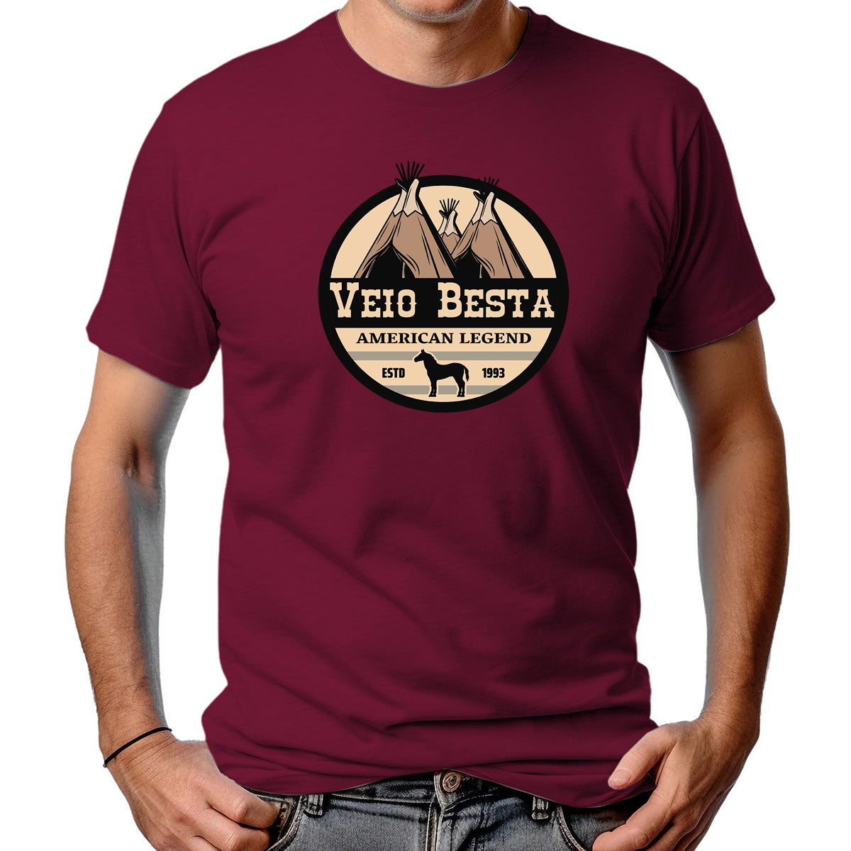 CAMISETA MASCULINA VEIO BESTA AMERICAN