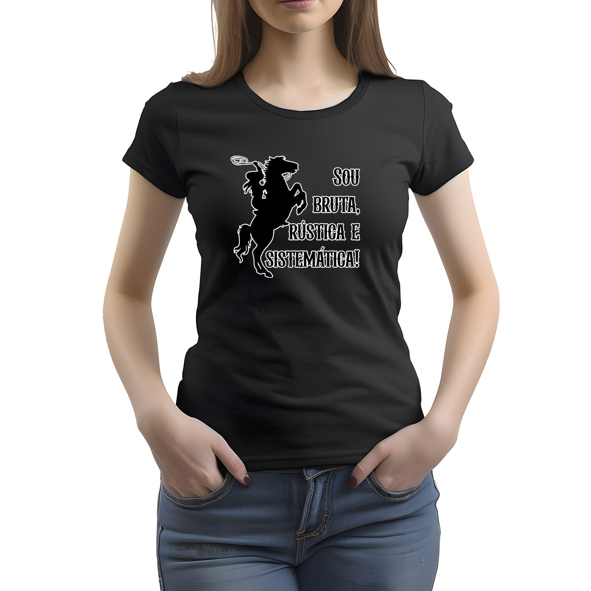 CAMISETA FEMININA BRUTA RÚSTICA E SISTEMÁTICA