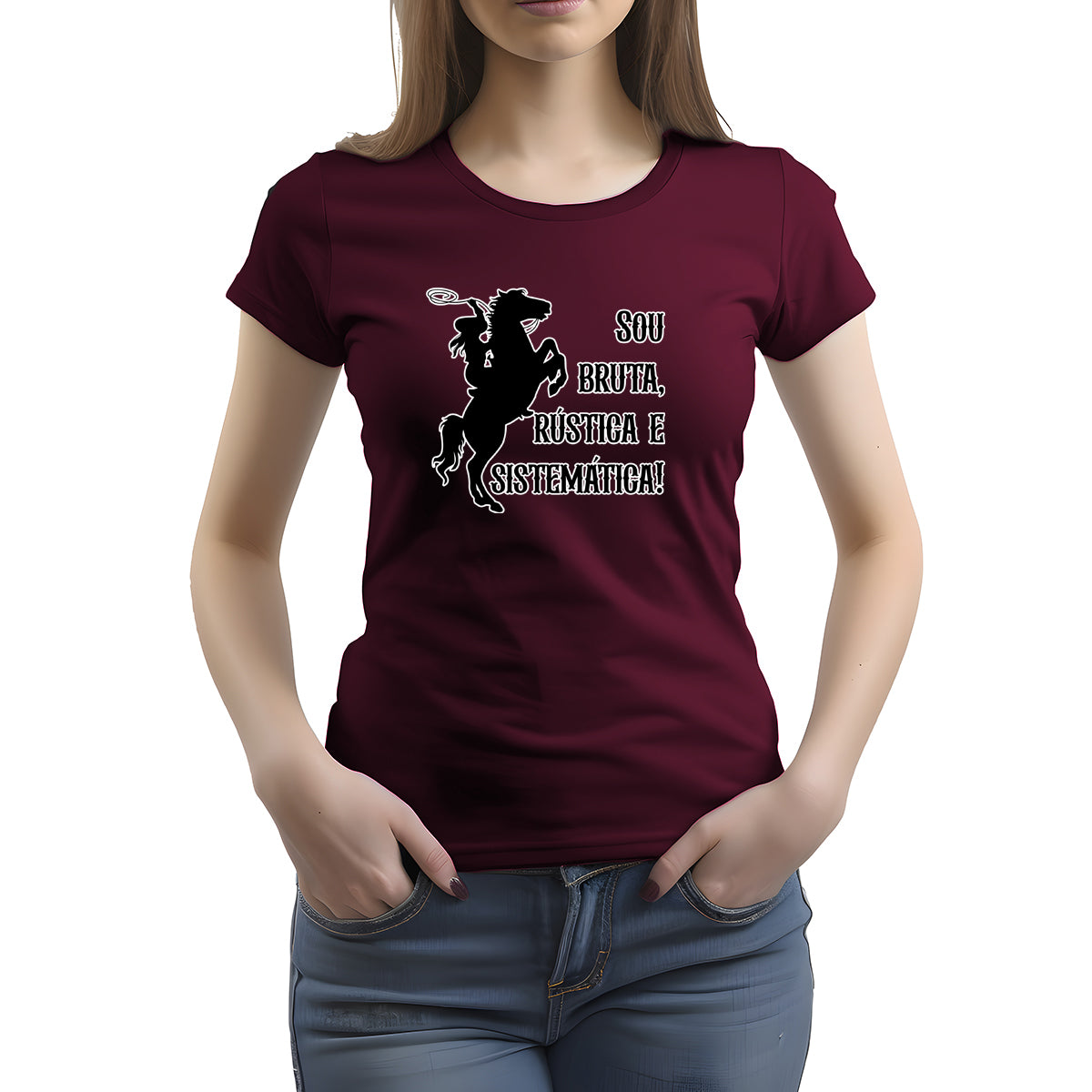 CAMISETA FEMININA BRUTA RÚSTICA E SISTEMÁTICA