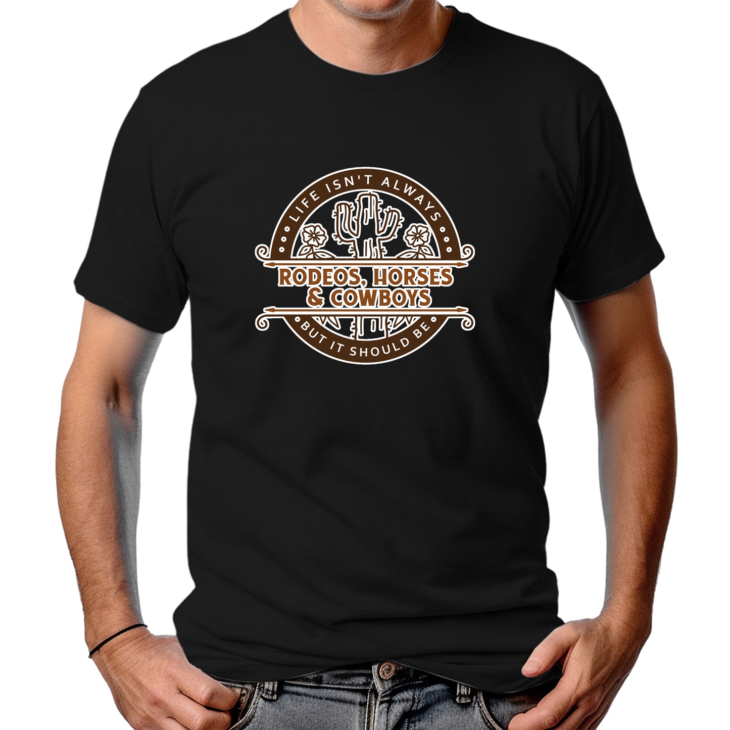CAMISETA MASCULINA RODEOS HORSES COWBOYS
