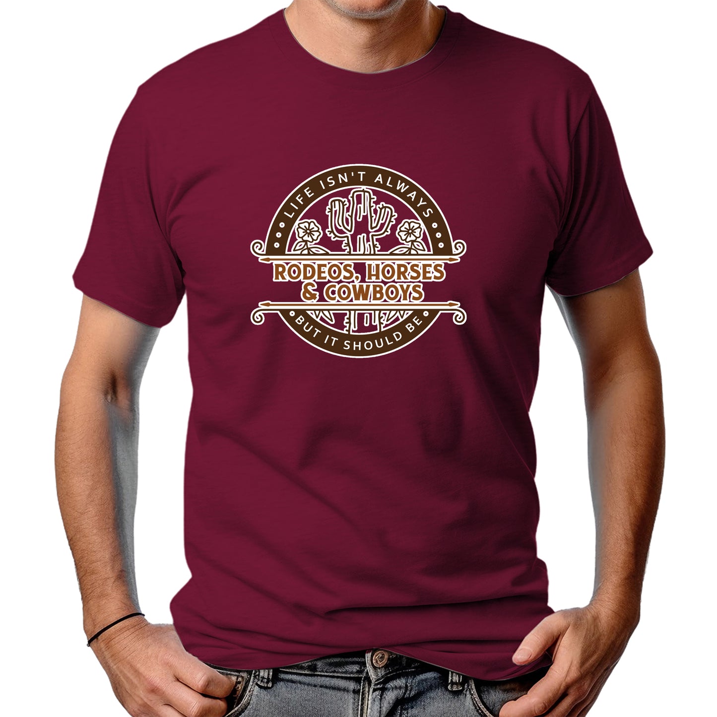 CAMISETA MASCULINA RODEOS HORSES COWBOYS