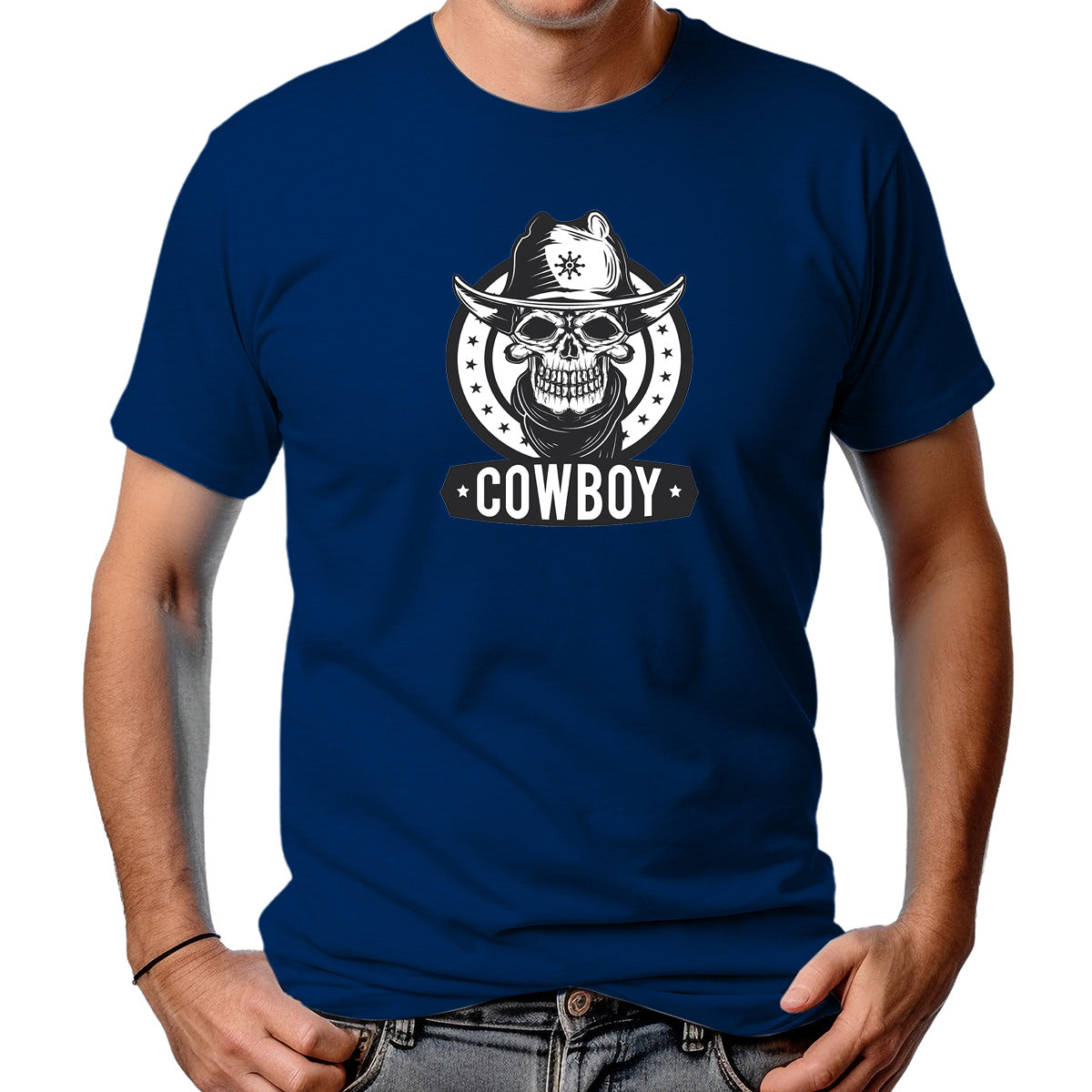 CAMISETA MASCULINA CAVEIRA COWBOY
