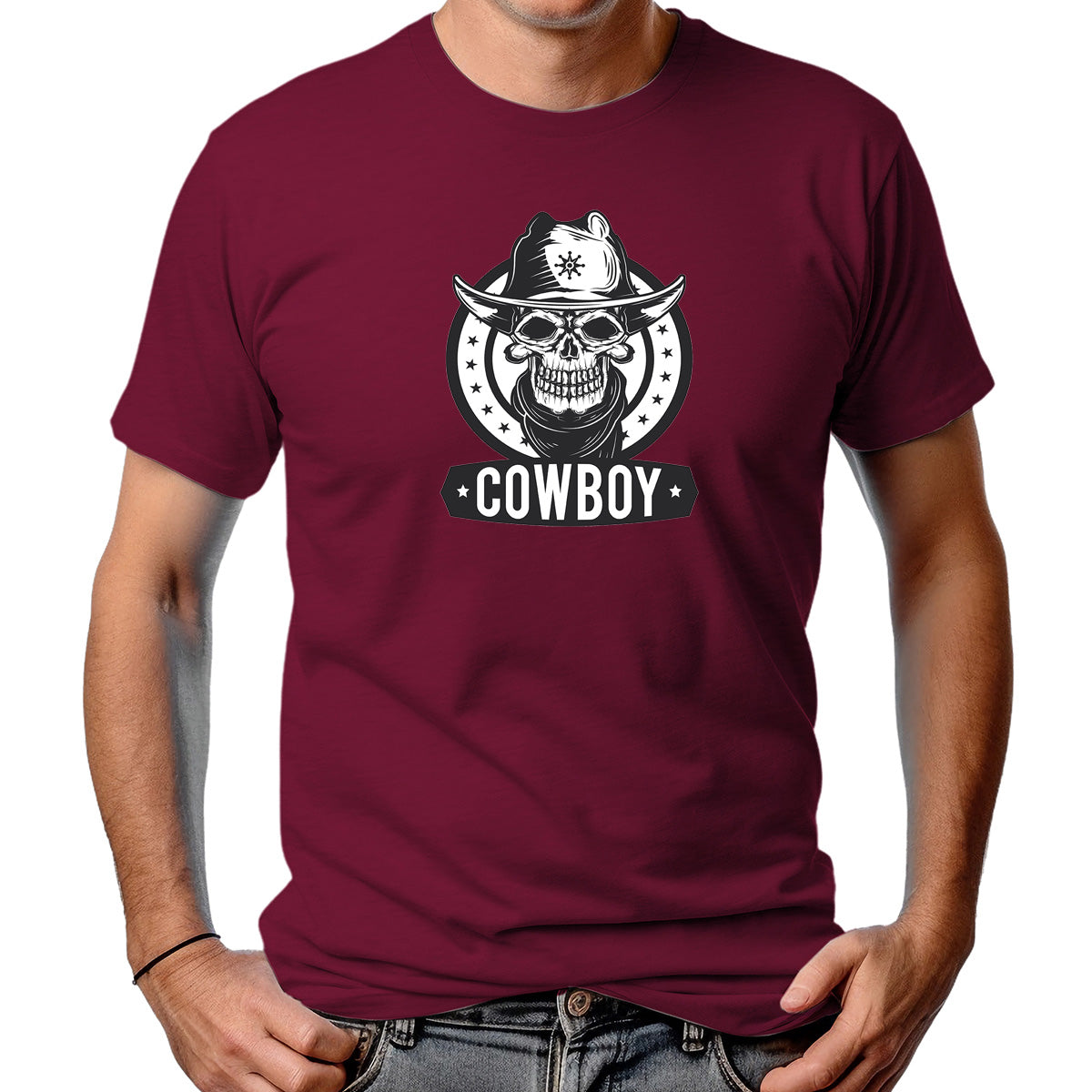 CAMISETA MASCULINA CAVEIRA COWBOY