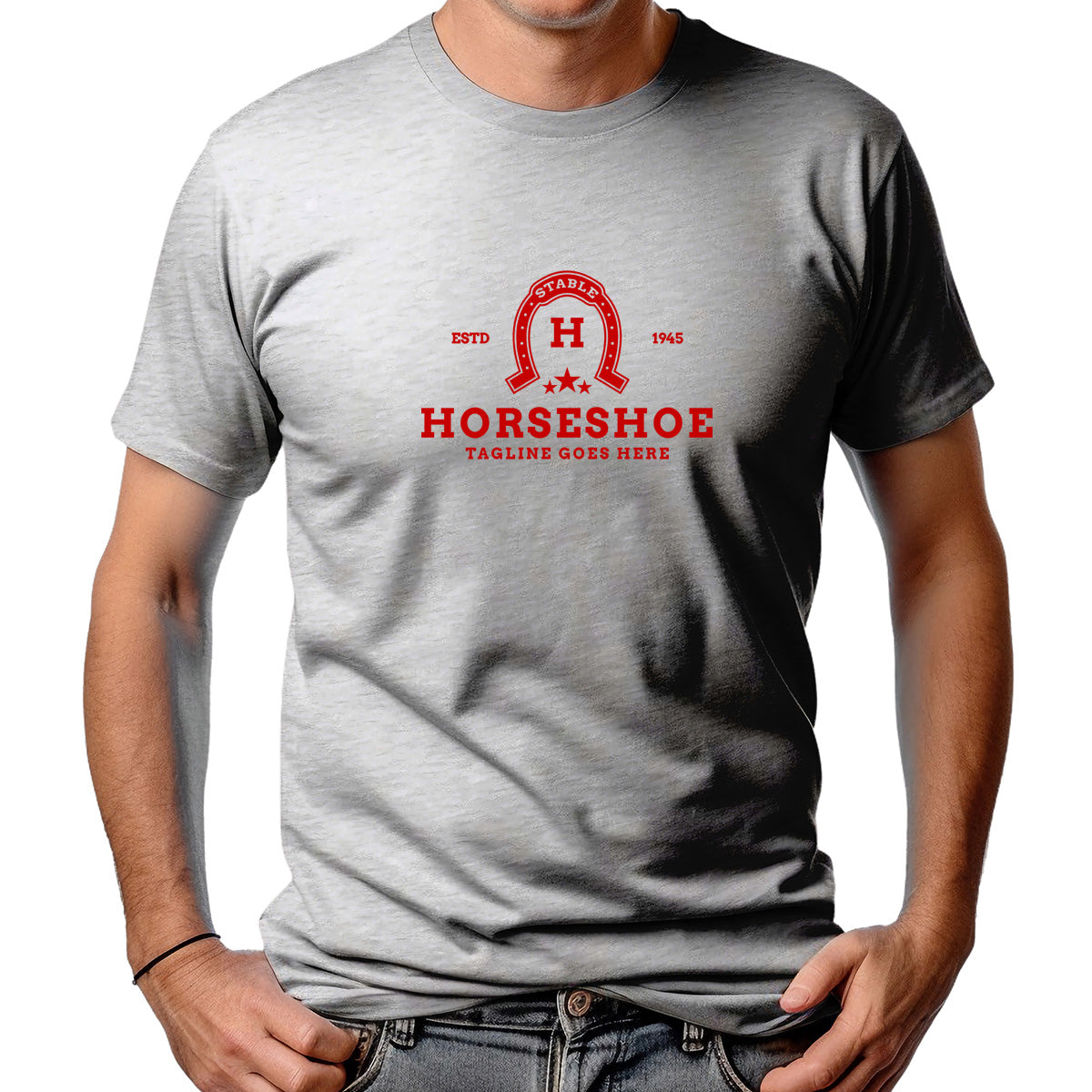 CAMISETA MASCULINA HORSESHOE RED