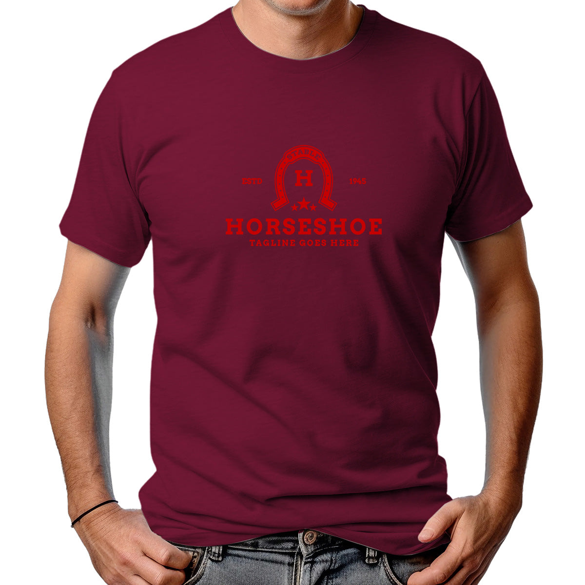 CAMISETA MASCULINA HORSESHOE RED