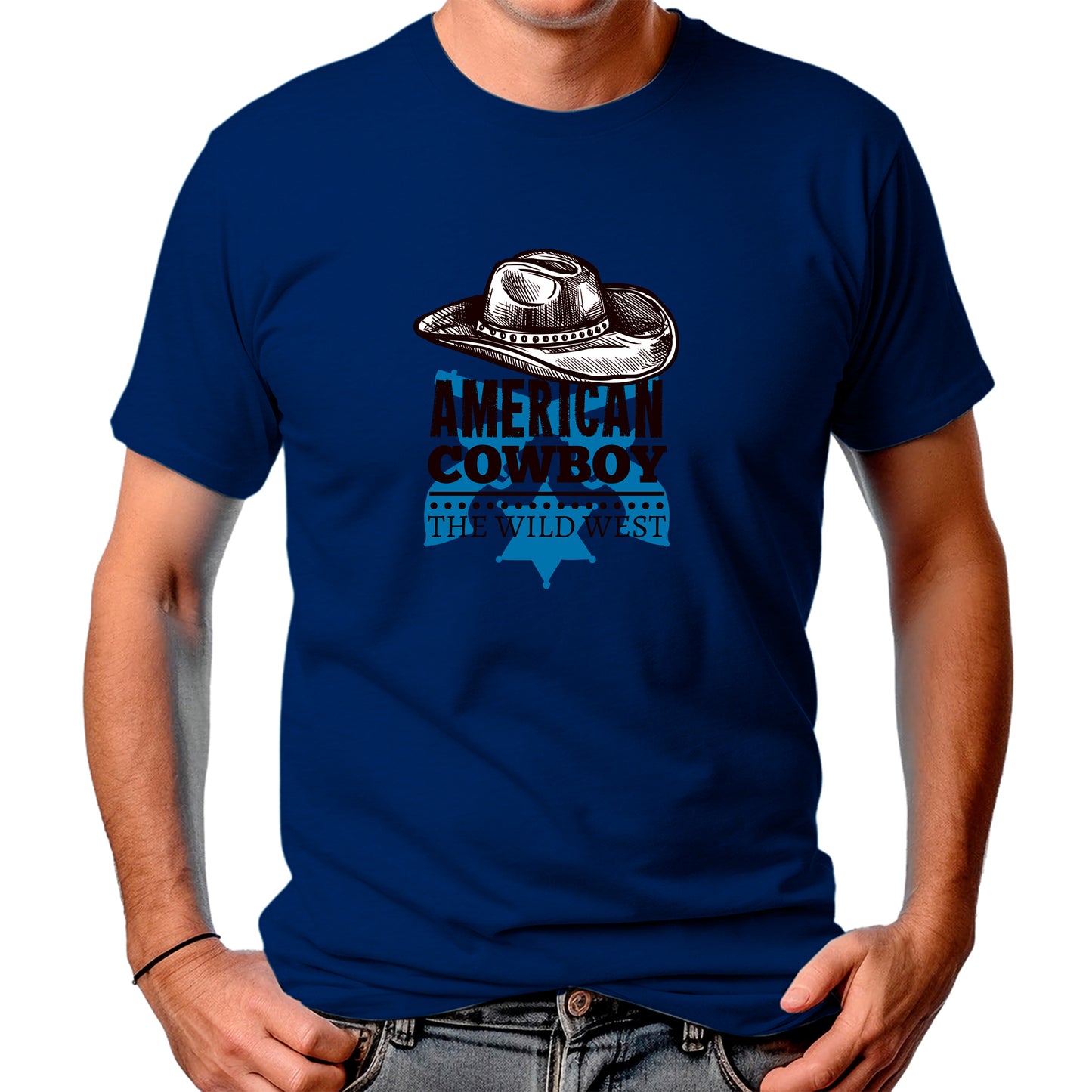 CAMISETA MASCULINA WILD WEST AMERICAN COWBOY
