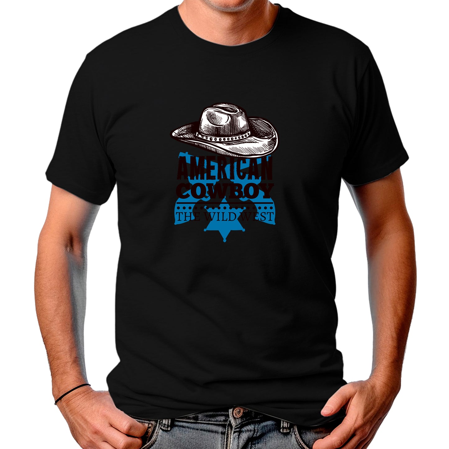CAMISETA MASCULINA WILD WEST AMERICAN COWBOY
