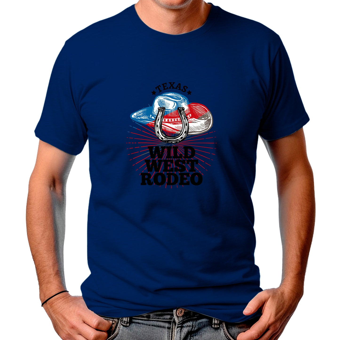 CAMISETA MASCULINA TEXAS WILD WEST RODEO