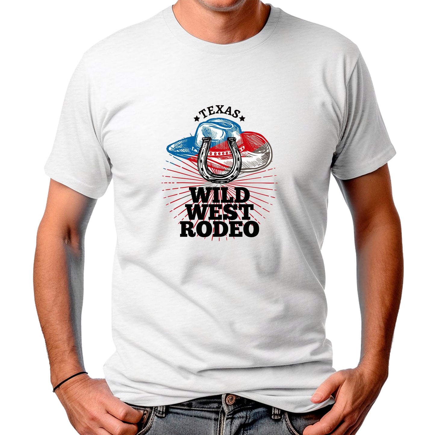 CAMISETA MASCULINA TEXAS WILD WEST RODEO