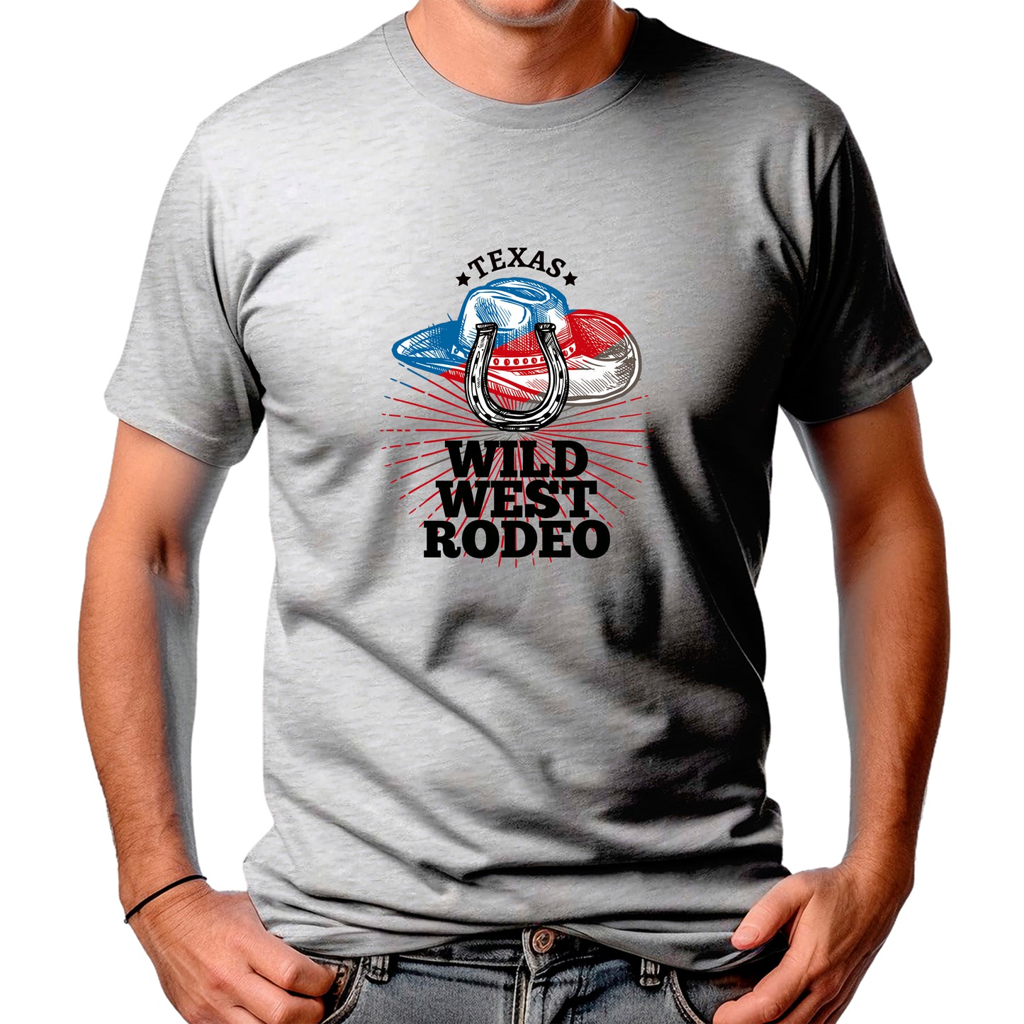 CAMISETA MASCULINA TEXAS WILD WEST RODEO