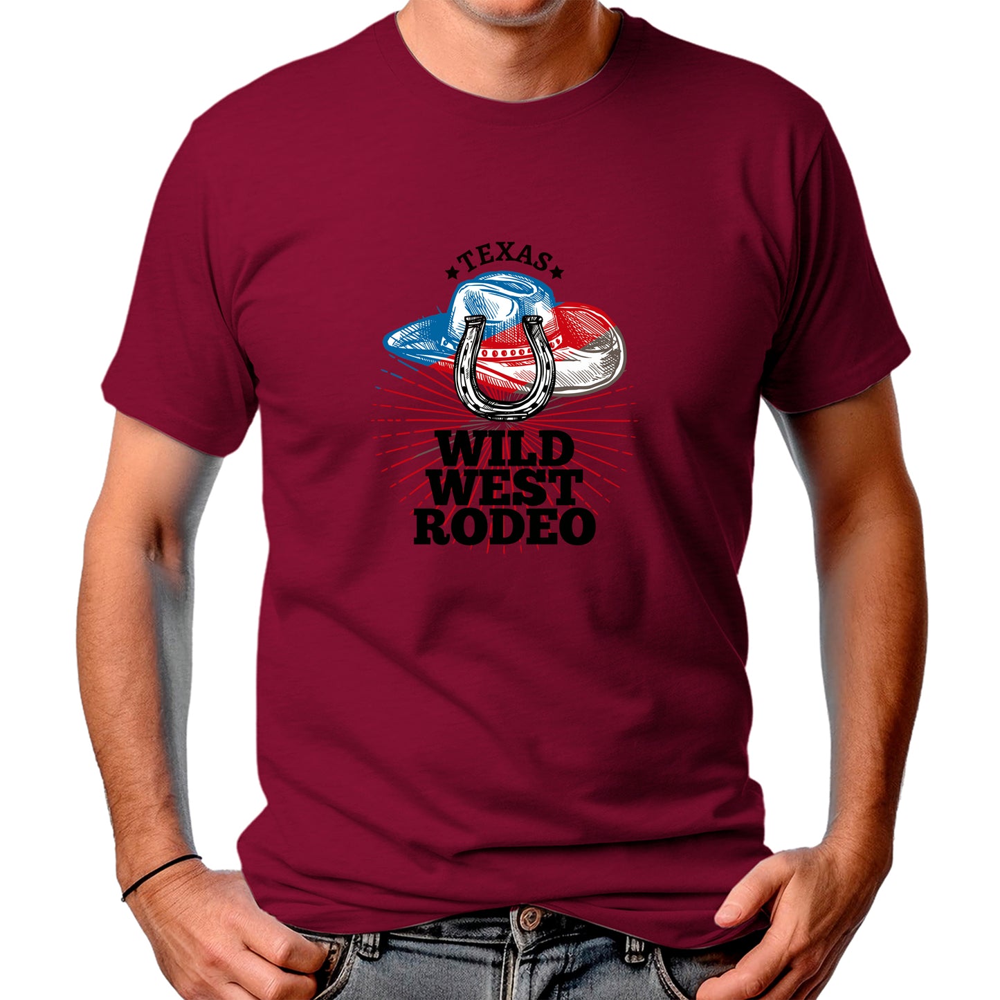 CAMISETA MASCULINA TEXAS WILD WEST RODEO