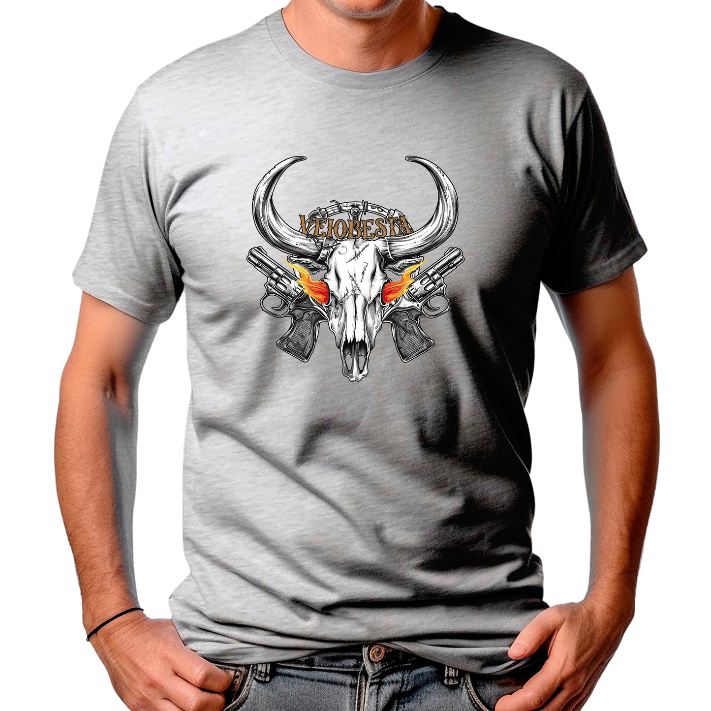 CAMISETA MASCULINA SKULL FLAMING EYES