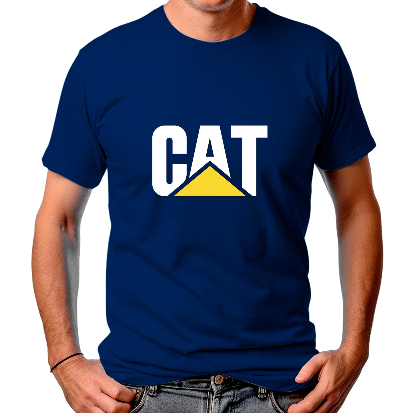 CAMISETA MASCULINA CAT BRANCO
