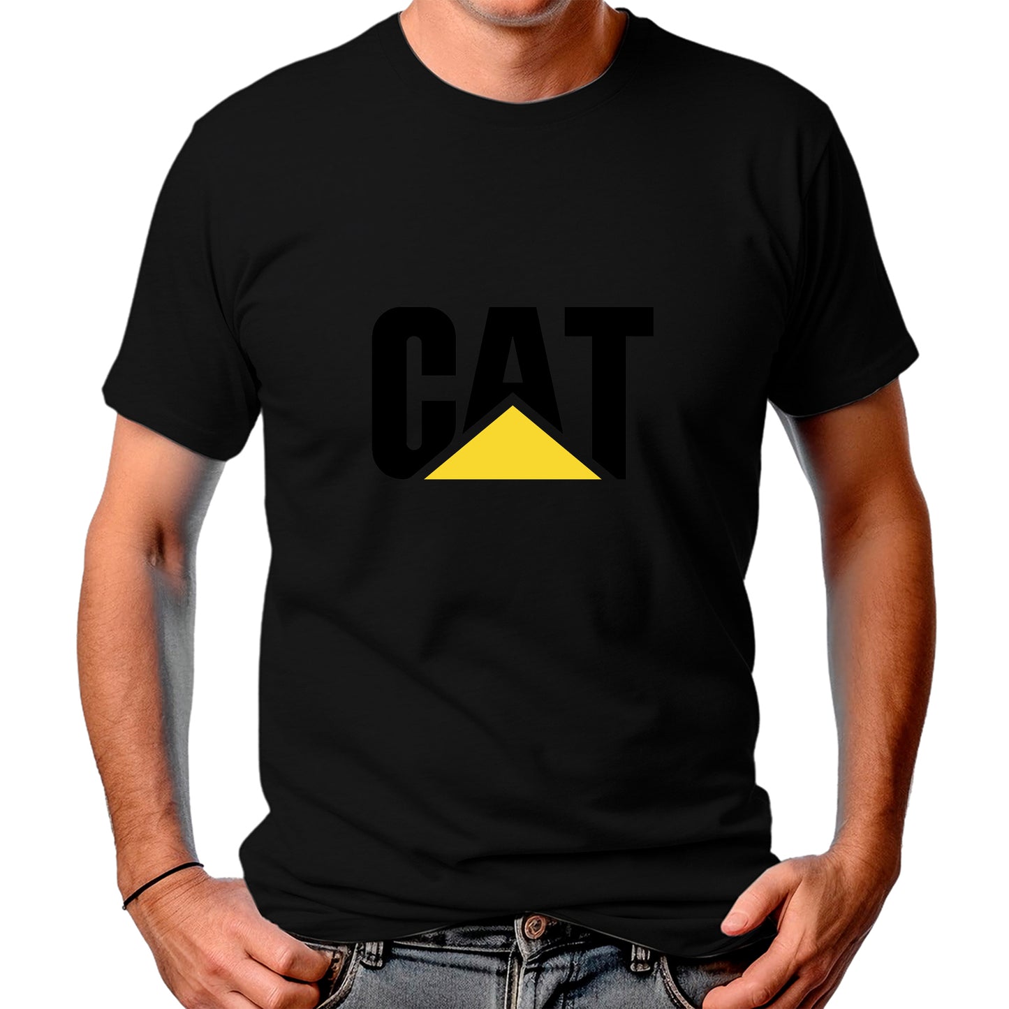 CAMISETA MASCULINA CAT PRETO