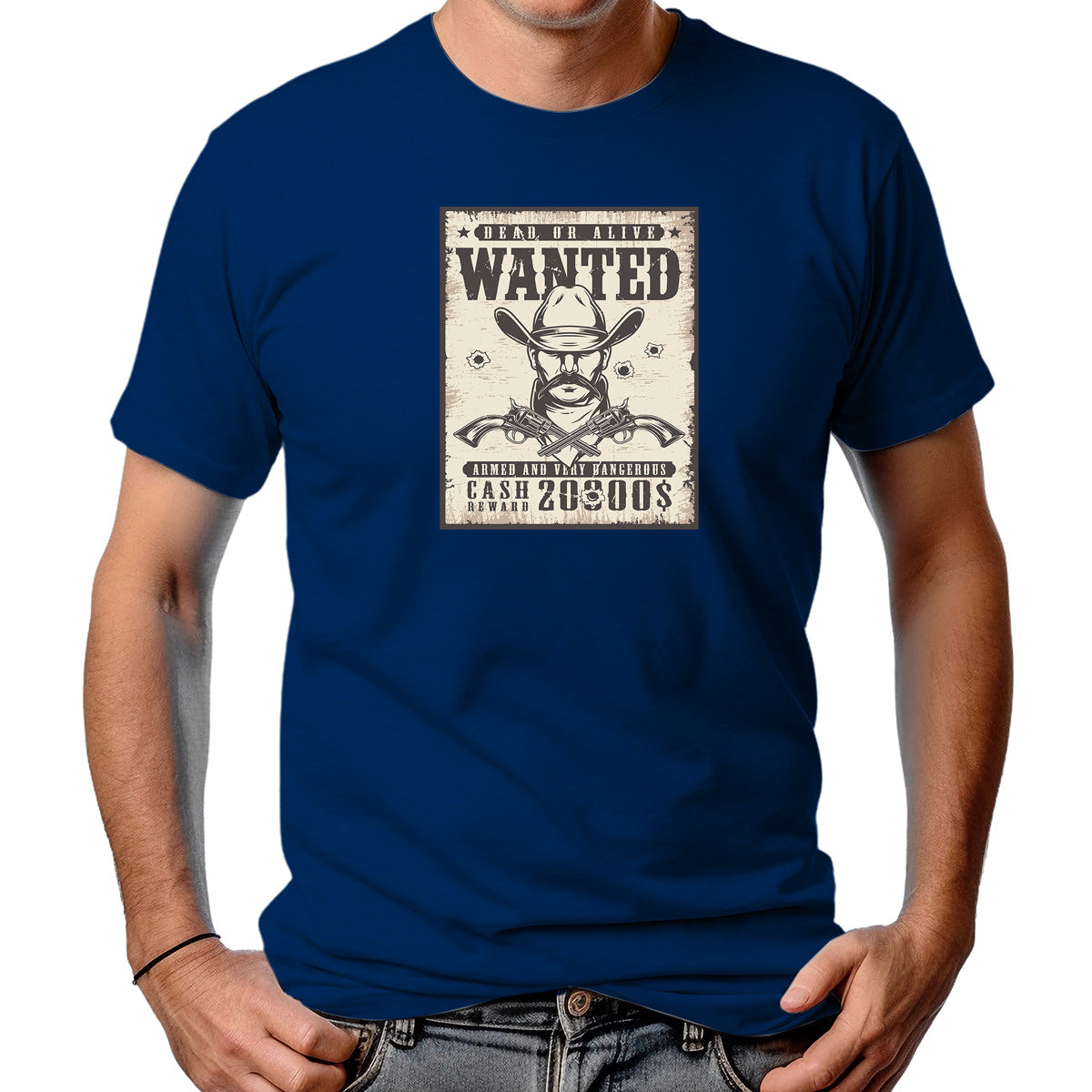 CAMISETA MASCULINA WANTED DUAL GUN