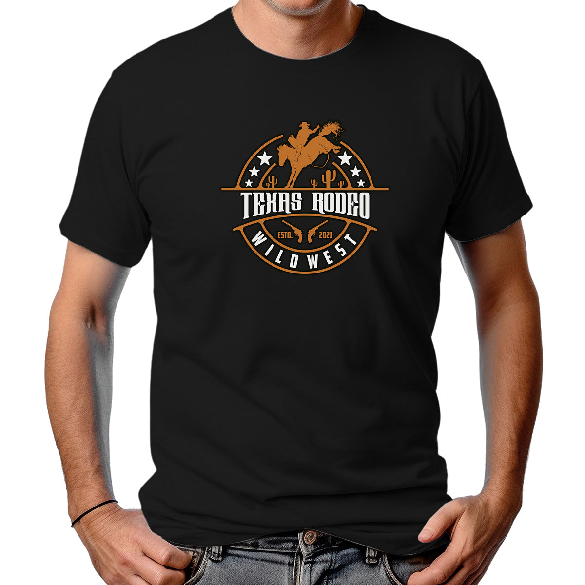 CAMISETA MASCULINA TEXAS RODEIO WILDWEST