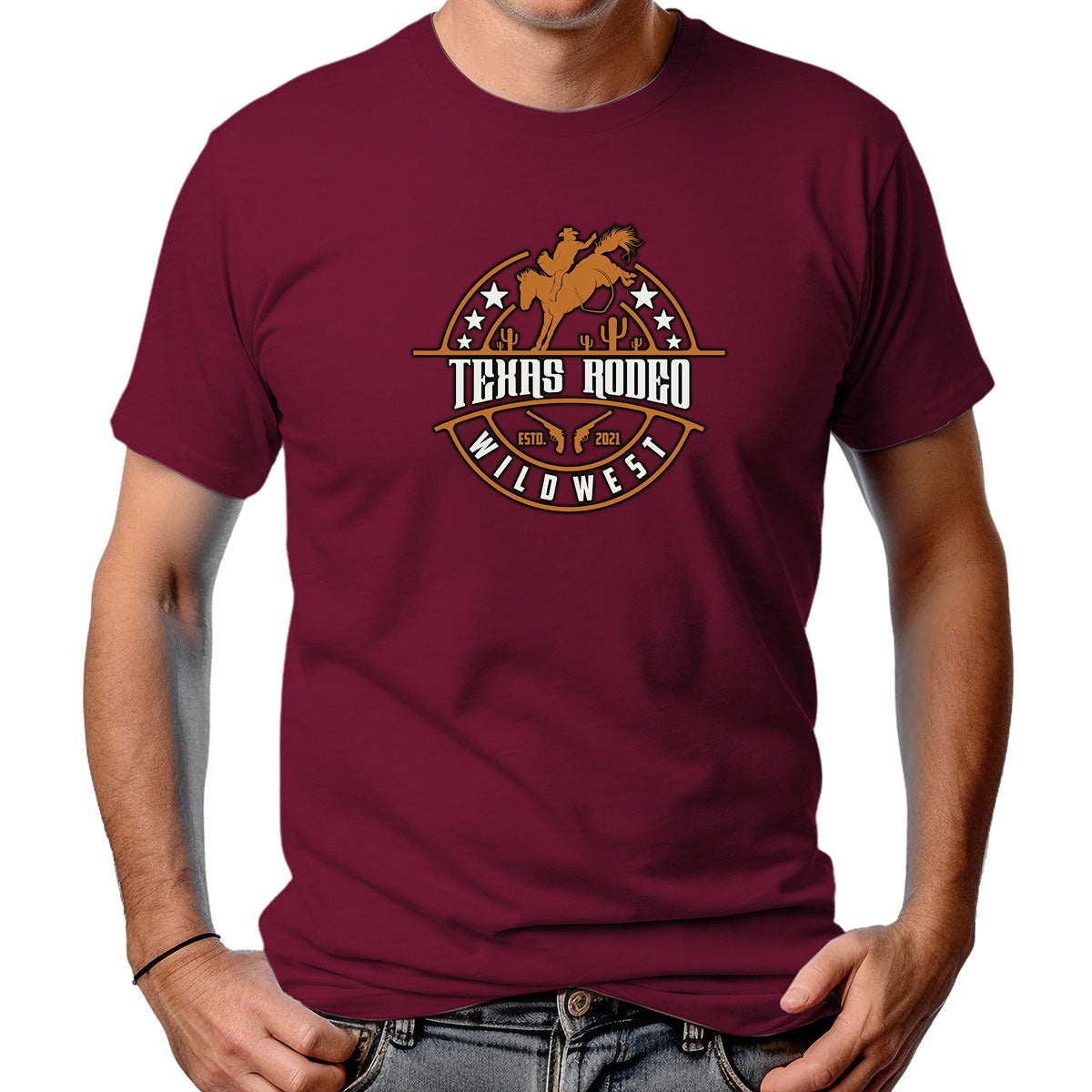CAMISETA MASCULINA TEXAS RODEIO WILDWEST