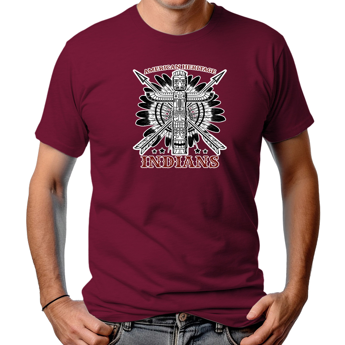 CAMISETA MASCULINA AMERICAN HERITAGE INDIANS
