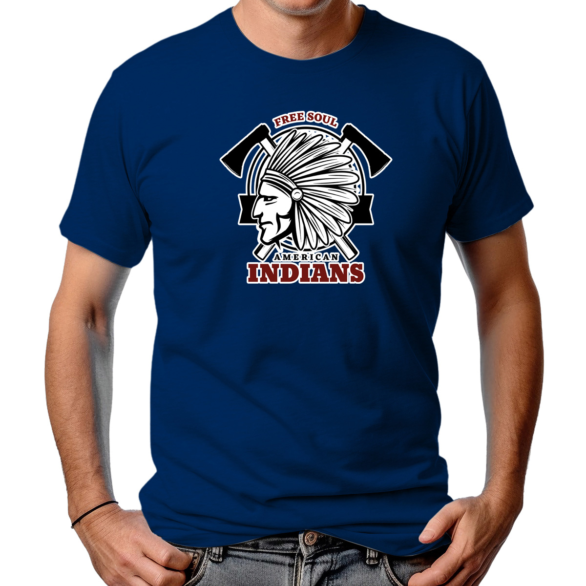 CAMISETA MASCULINA FREE SOUL AMERICAN INDIANS