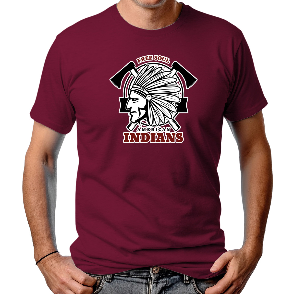 CAMISETA MASCULINA FREE SOUL AMERICAN INDIANS