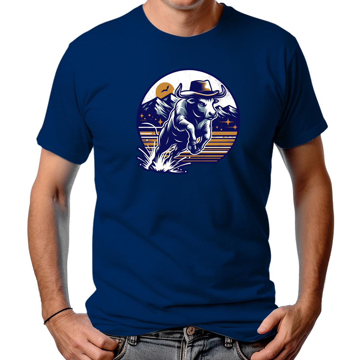CAMISETA MASCULINA BULL W/ HATS