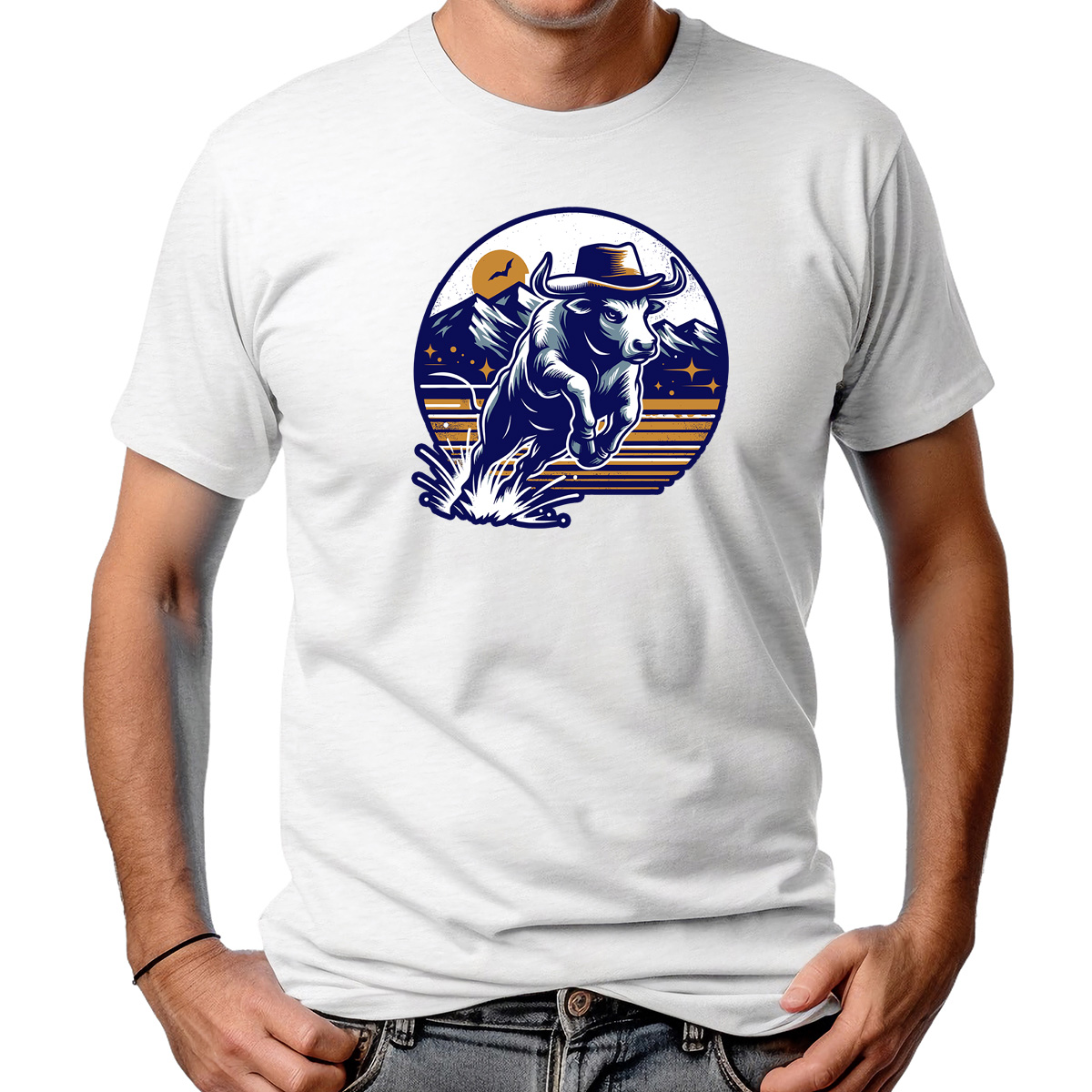 CAMISETA MASCULINA BULL W/ HATS