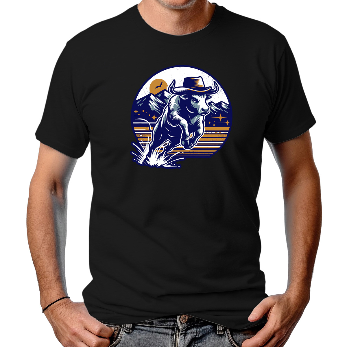 CAMISETA MASCULINA BULL W/ HATS