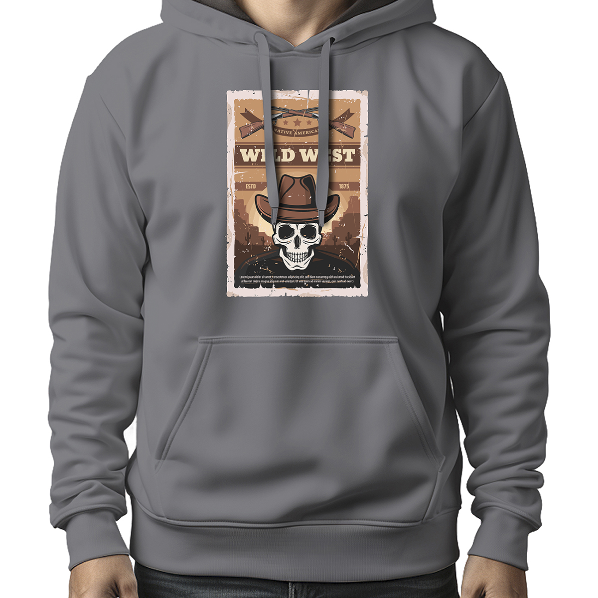 MOLETOM MASCULINO NATIVE AMERICAN WILD WEST