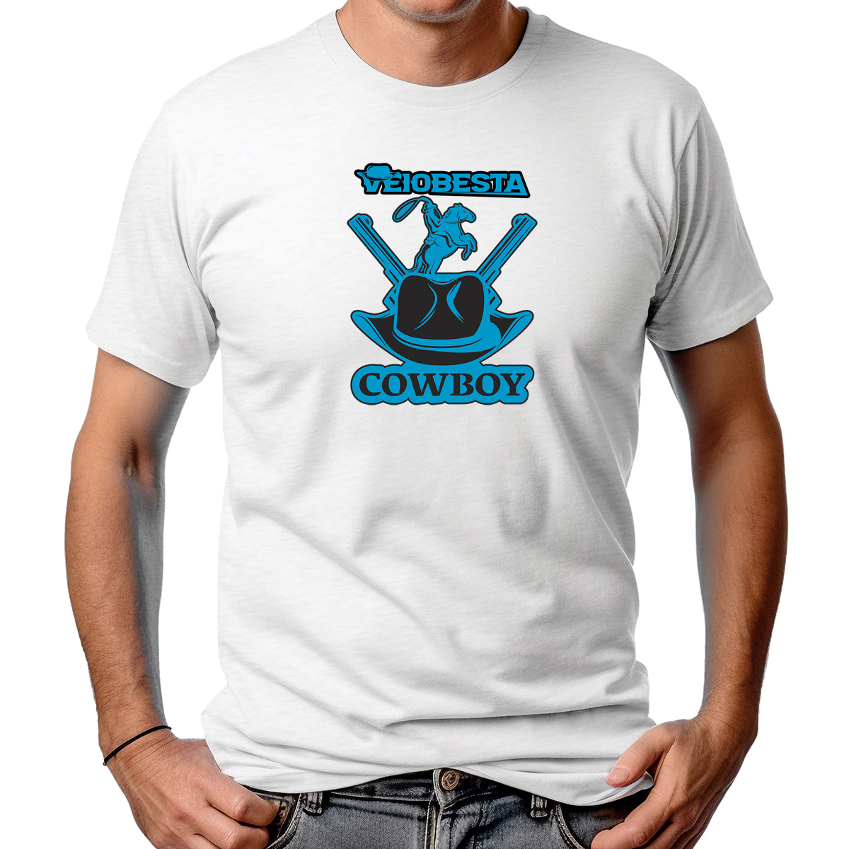 CAMISETA MASCULINA VEIOBESTA COWBOY GUN 2