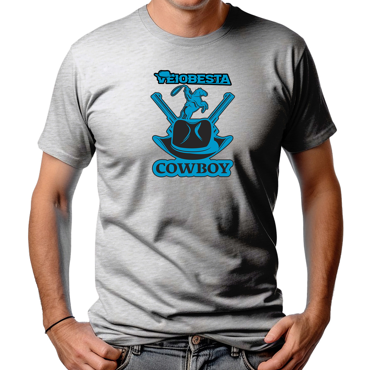 CAMISETA MASCULINA VEIOBESTA COWBOY GUN 2