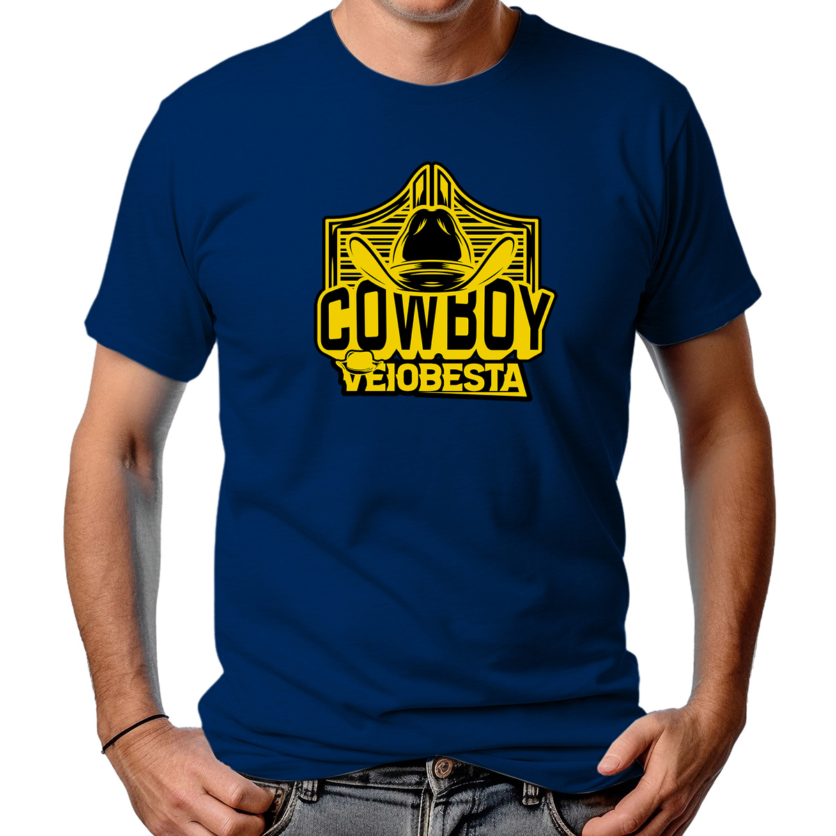 CAMISETA MASCULINA VEIOBESTA COWBOY