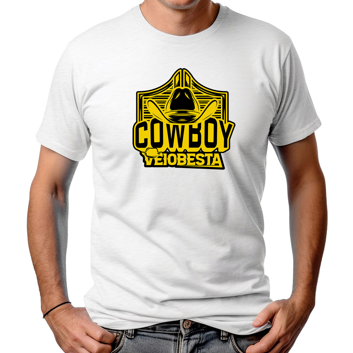 CAMISETA MASCULINA VEIOBESTA COWBOY