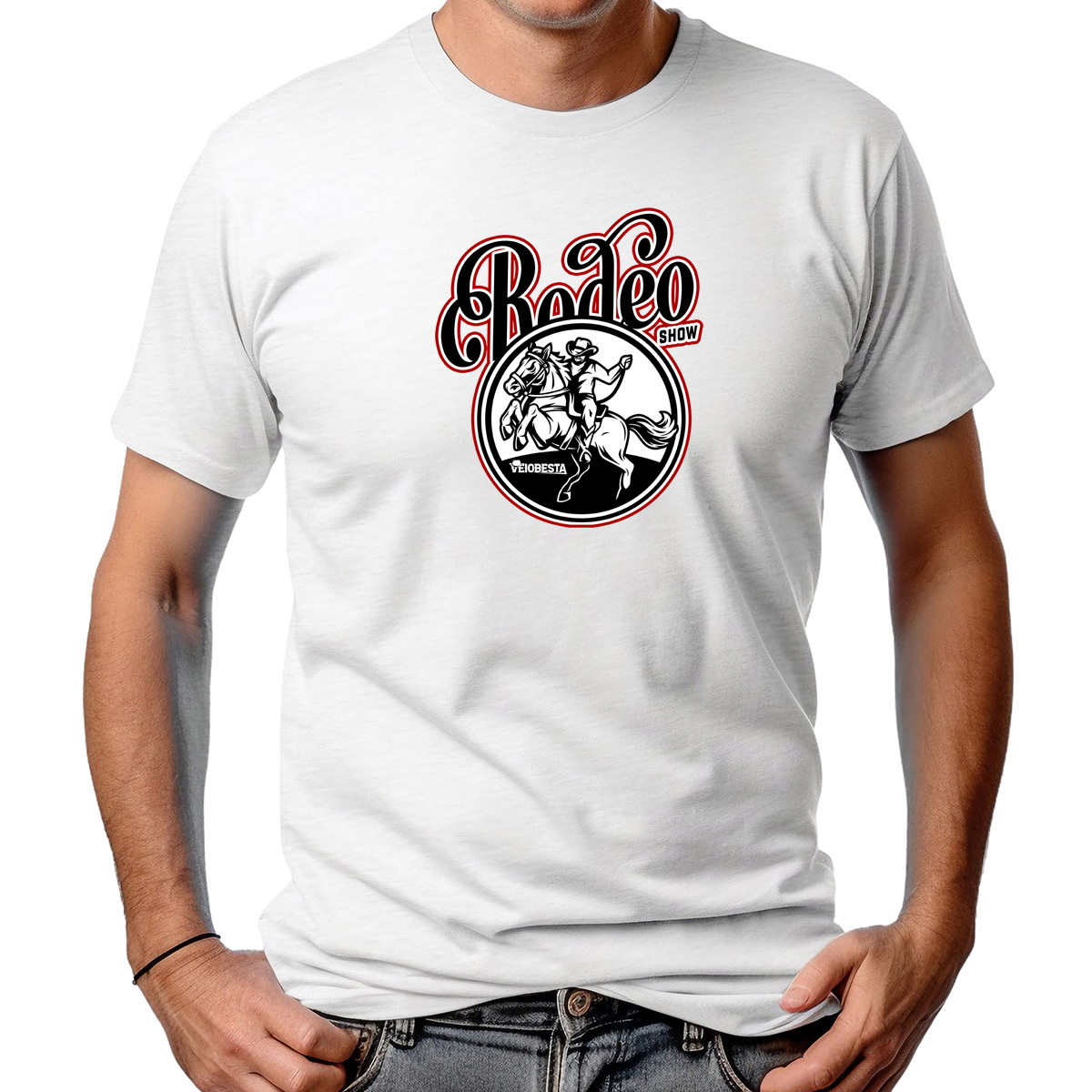 CAMISETA MASCULINA RODEO SHOW VEIOBESTA
