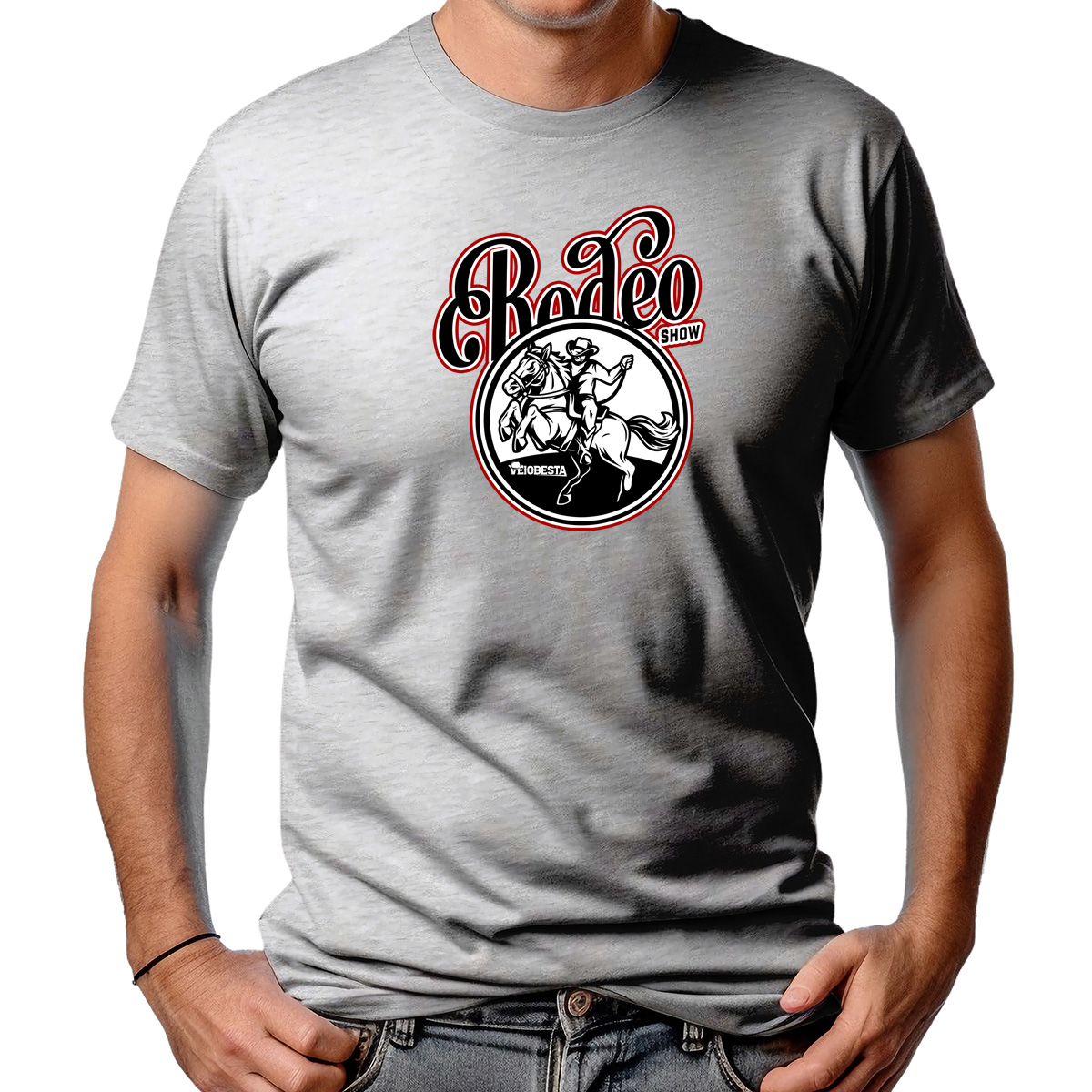 CAMISETA MASCULINA RODEO SHOW VEIOBESTA