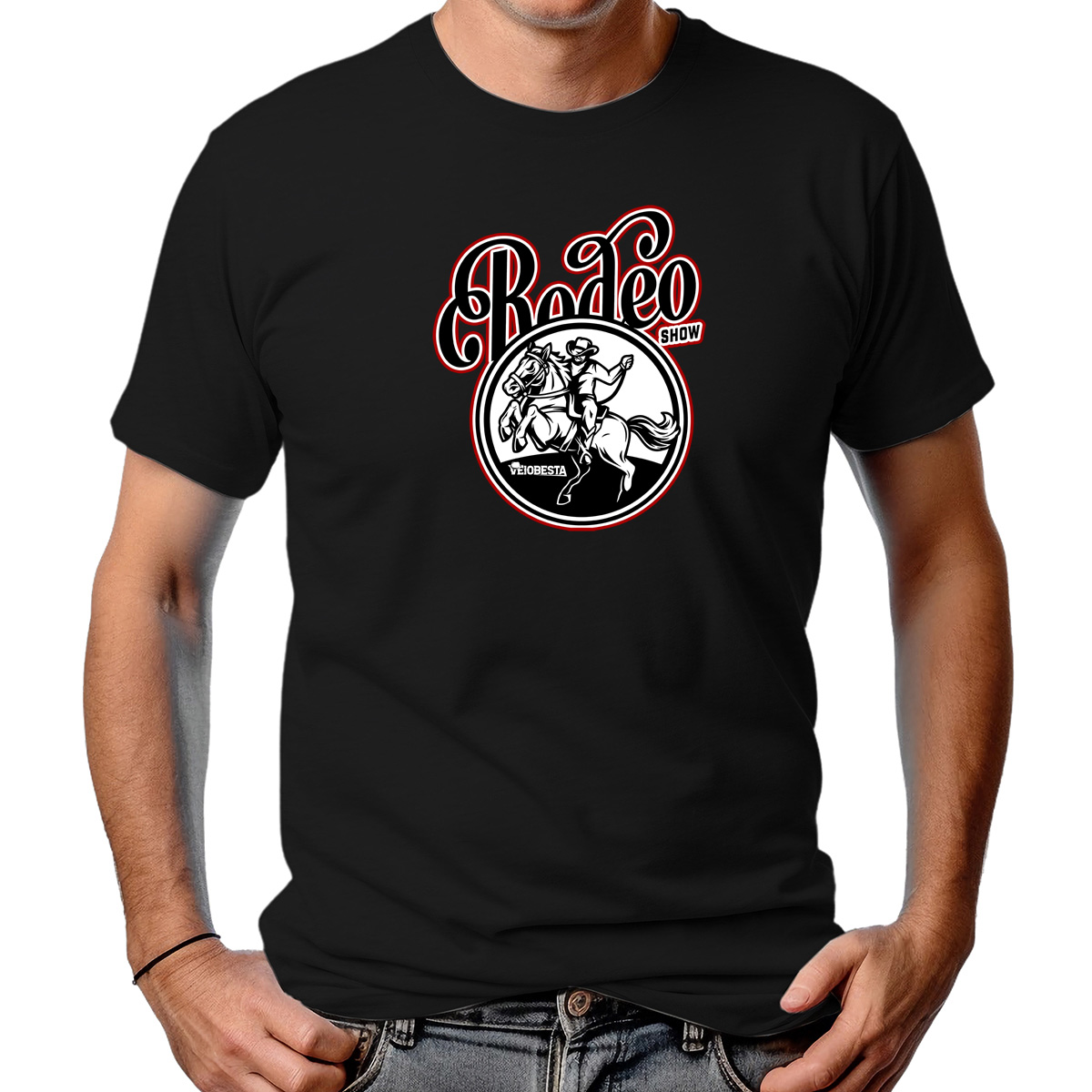 CAMISETA MASCULINA RODEO SHOW VEIOBESTA