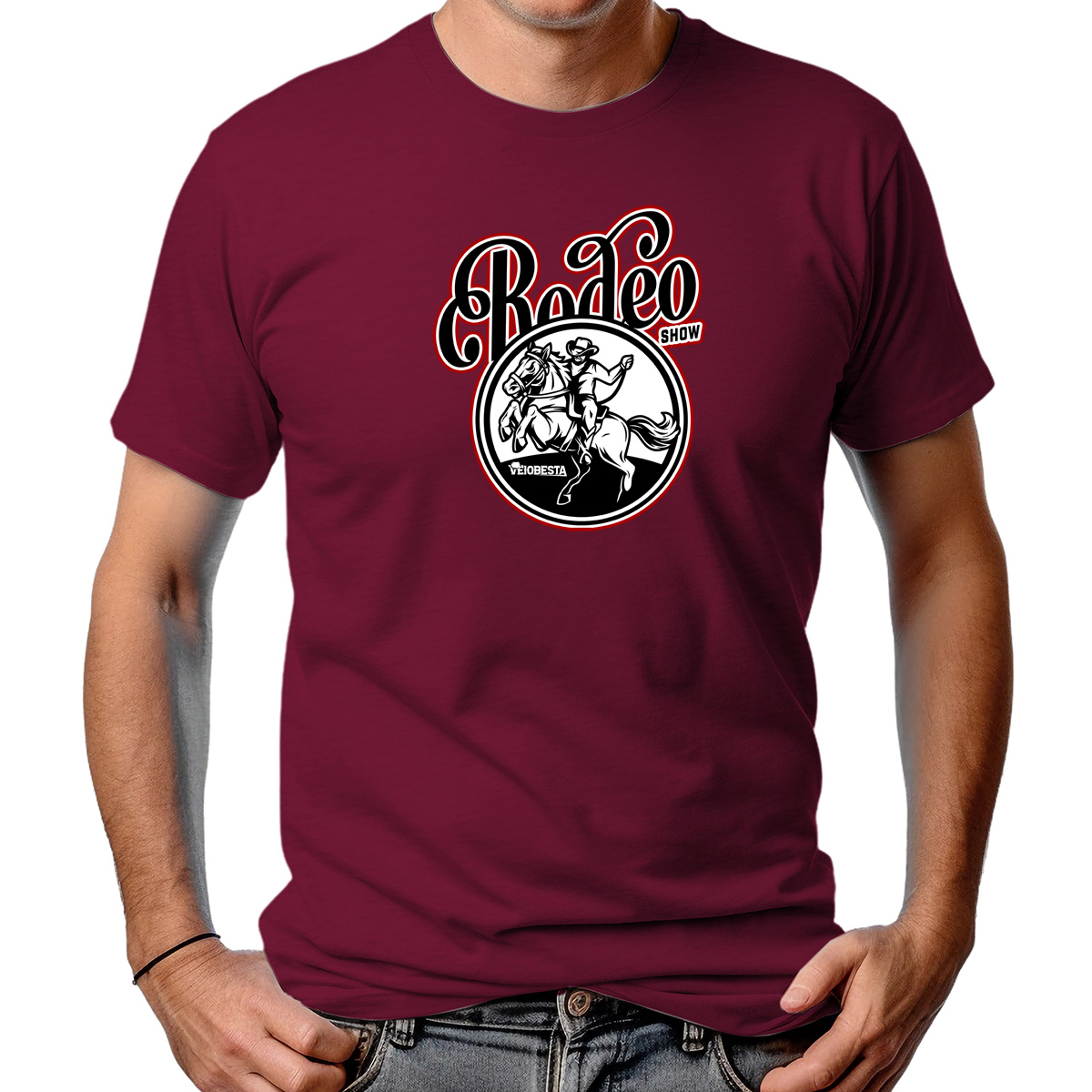 CAMISETA MASCULINA RODEO SHOW VEIOBESTA