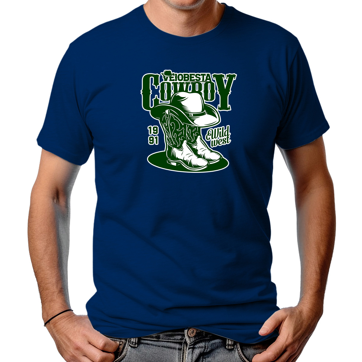 CAMISETA MASCULINA VEIOBESTA 1991 WILD WEST