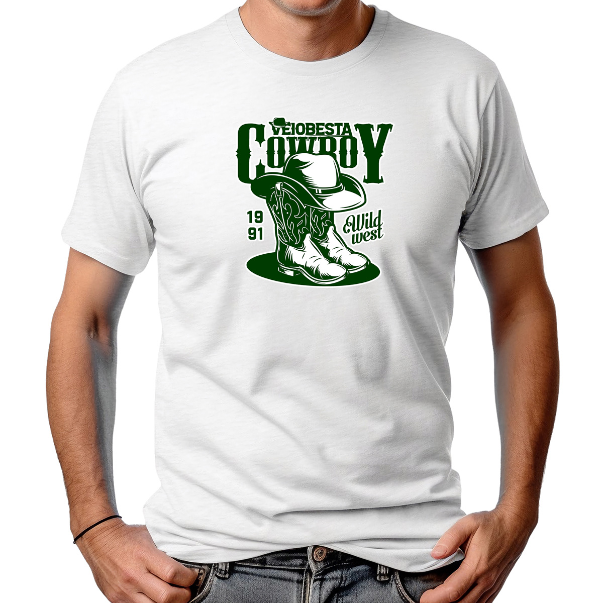 CAMISETA MASCULINA VEIOBESTA 1991 WILD WEST
