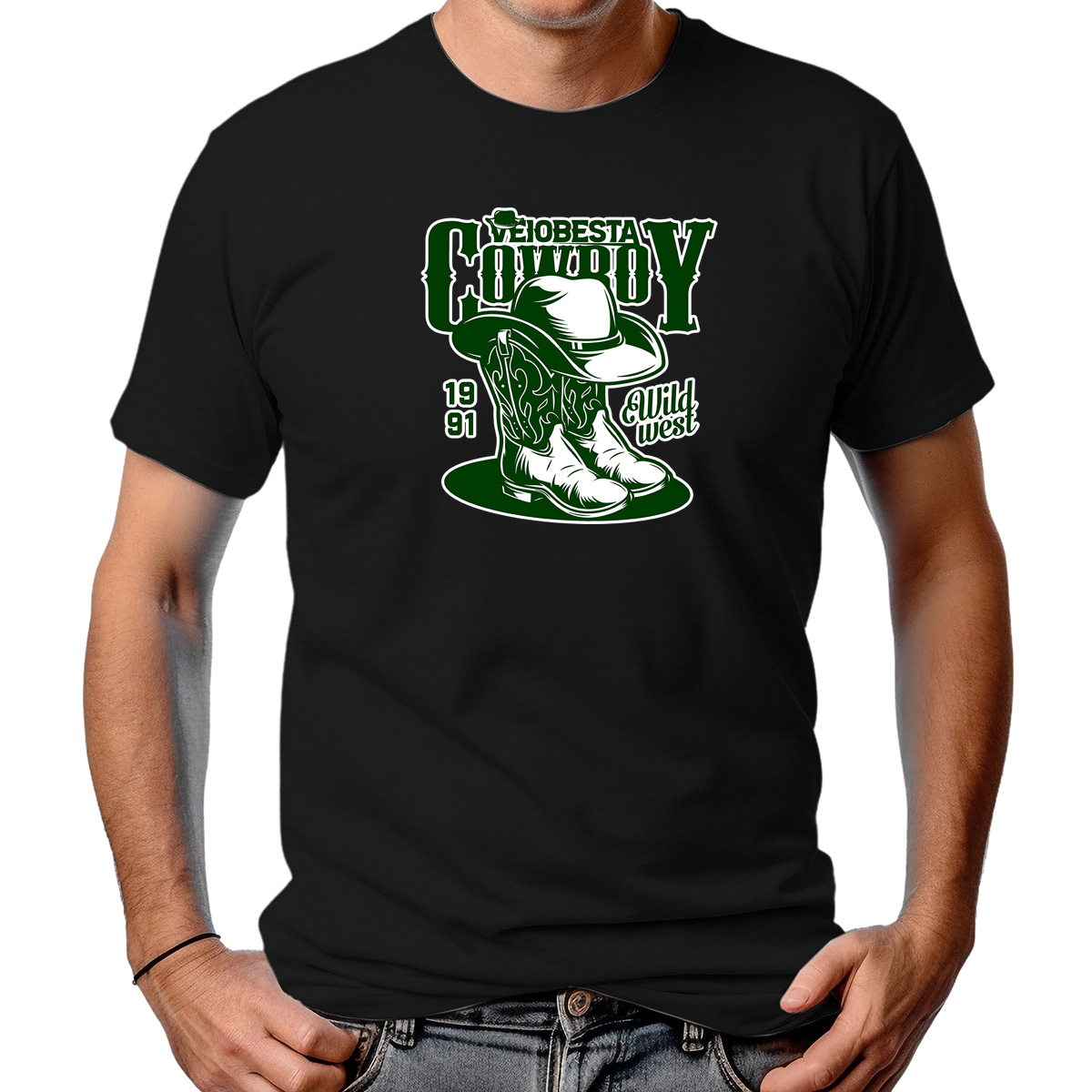 CAMISETA MASCULINA VEIOBESTA 1991 WILD WEST