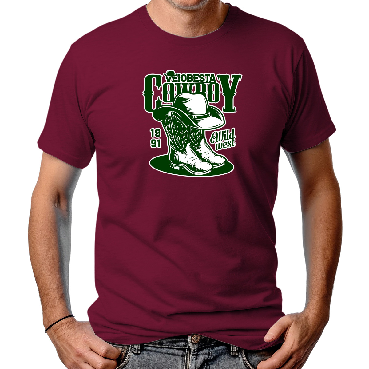 CAMISETA MASCULINA VEIOBESTA 1991 WILD WEST