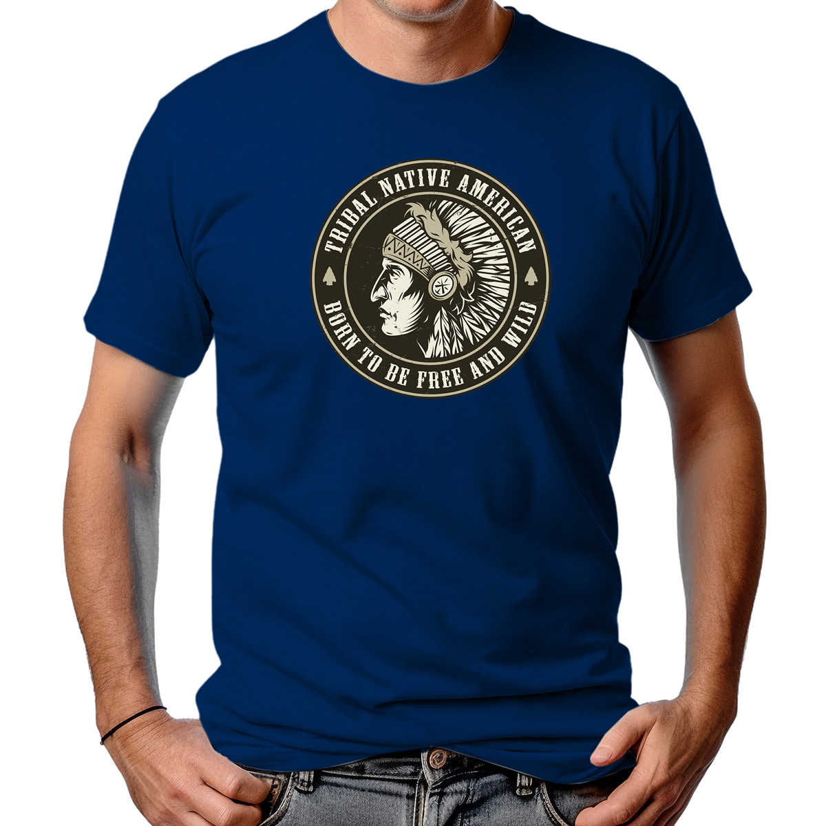 CAMISETA MASCULINA BORN TO BE FREE AND WILD